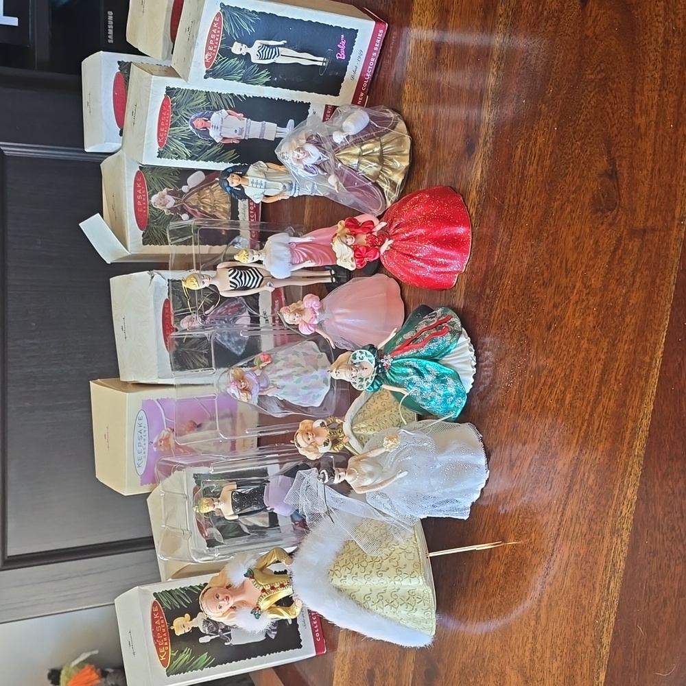 Lot of barbie christmas orniments vintage
